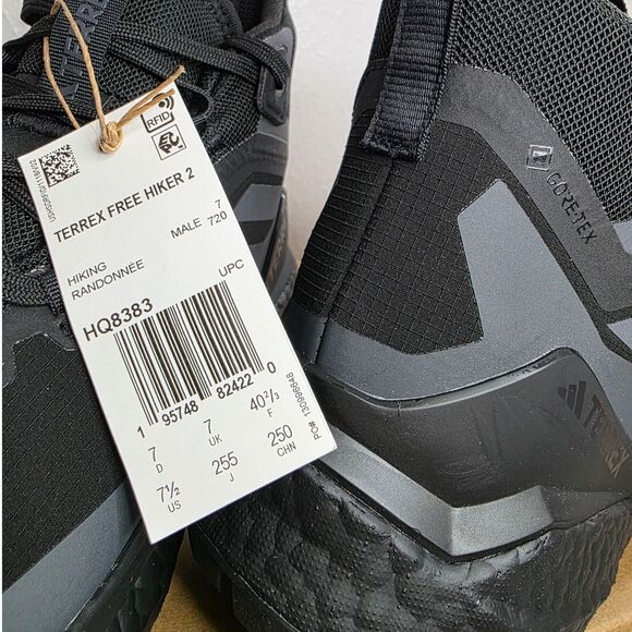 Adidas Terrex Free Hiker 2.0 Gore-Tex Hiking Shoes BOOST Sole Black Grey Men 7.5 main image 5